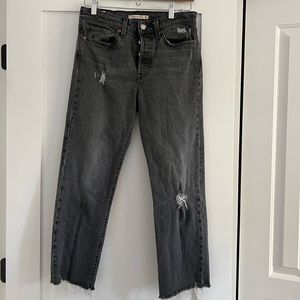 Levi’s Wedgie Straight Leg Jean Dark Grey Size 27